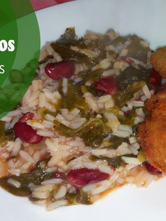 Foto de Arroz de grelos com panados de beringela