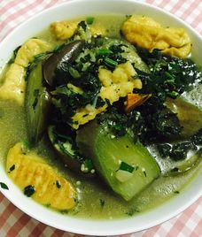 canh cà tím đậu phụ