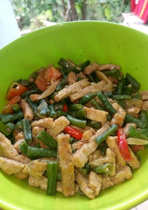 Foto resep Tumis tempe dan kacang panjang