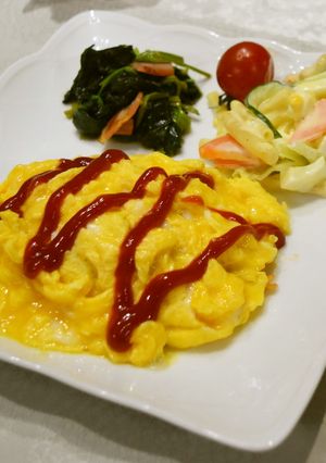 A picture of Fluffy and Creamy Omurice (Japanese Omelet Rice).