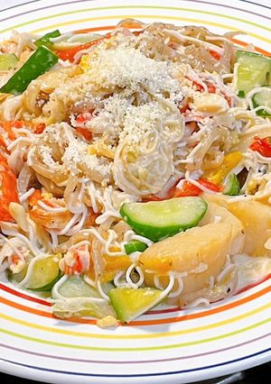 防疫照顧餐～豆腐蒟蒻白醬麵 的食譜成品照片