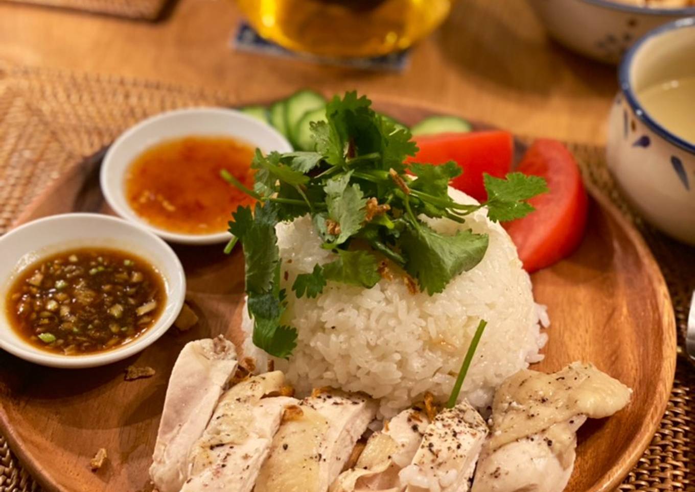Hainanese chicken rice cooked in a stop pot 🐓