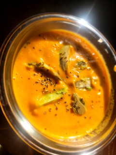 A picture of Homemade Creamy Carrot Soup.