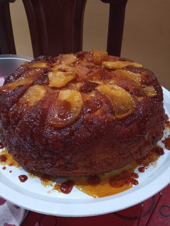 Una foto de Tarta de manzana invertida