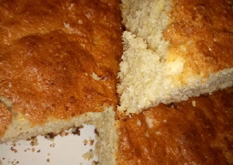 Simple Way to Make Speedy Milkless ugalicake/cornbread (jiko baked)