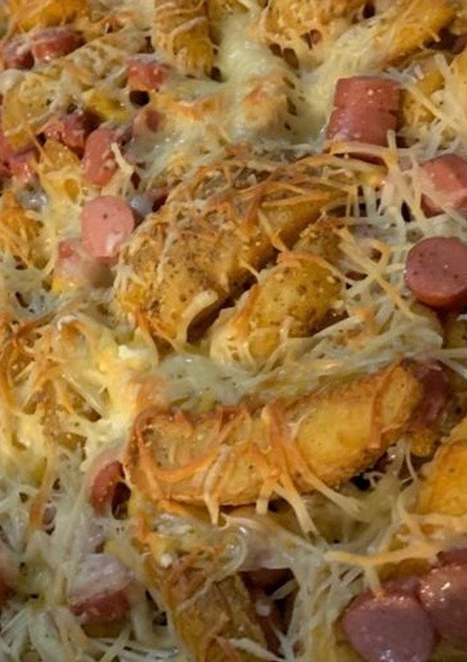 Una foto de Salchipapas muy calóricas