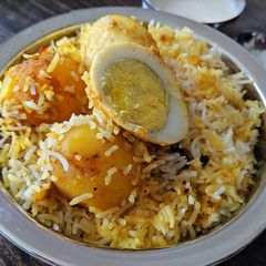 Kolkata style egg biryani A picture of Kolkata style egg biryani.