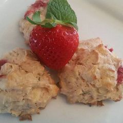 Strawberry-Mint Cream Cheese Cookies A picture of Strawberry-Mint Cream Cheese Cookies.
