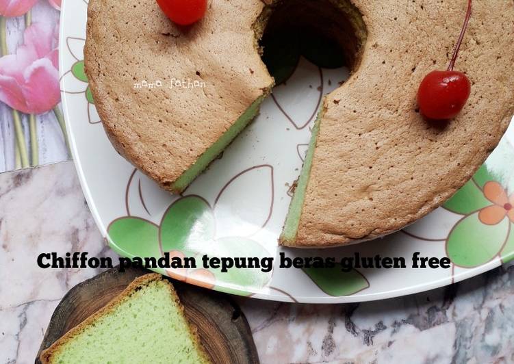 Chiffon pandan tepung beras gluten free