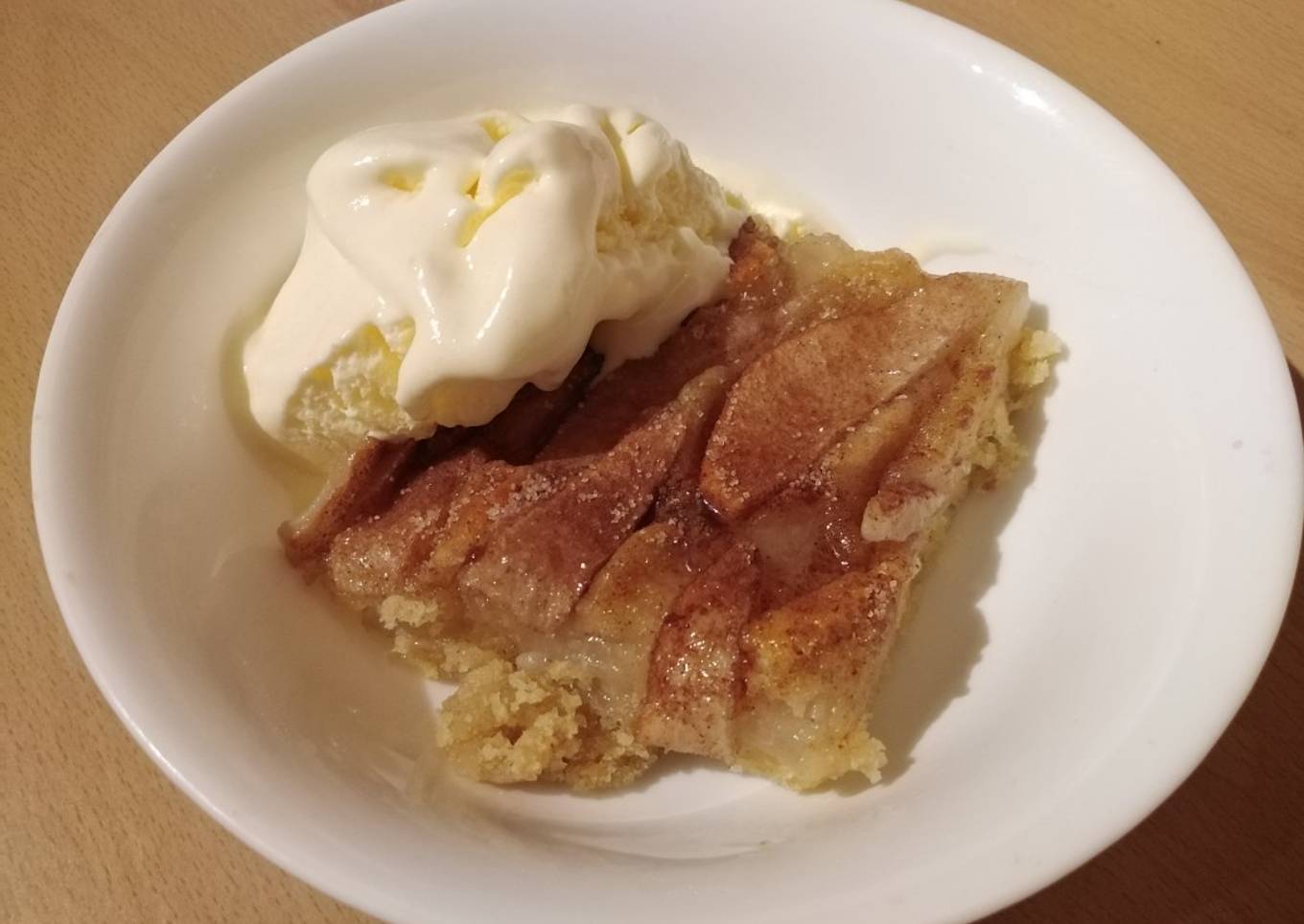 Vickys Pear Pudding with a Cinnamon Sugar Crust, GF DF EF SF NF