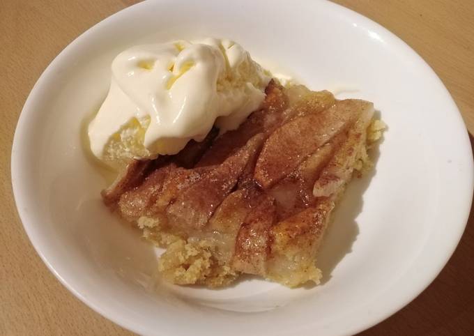 Vickys Pear Pudding with a Cinnamon Sugar Crust, GF DF EF SF NF