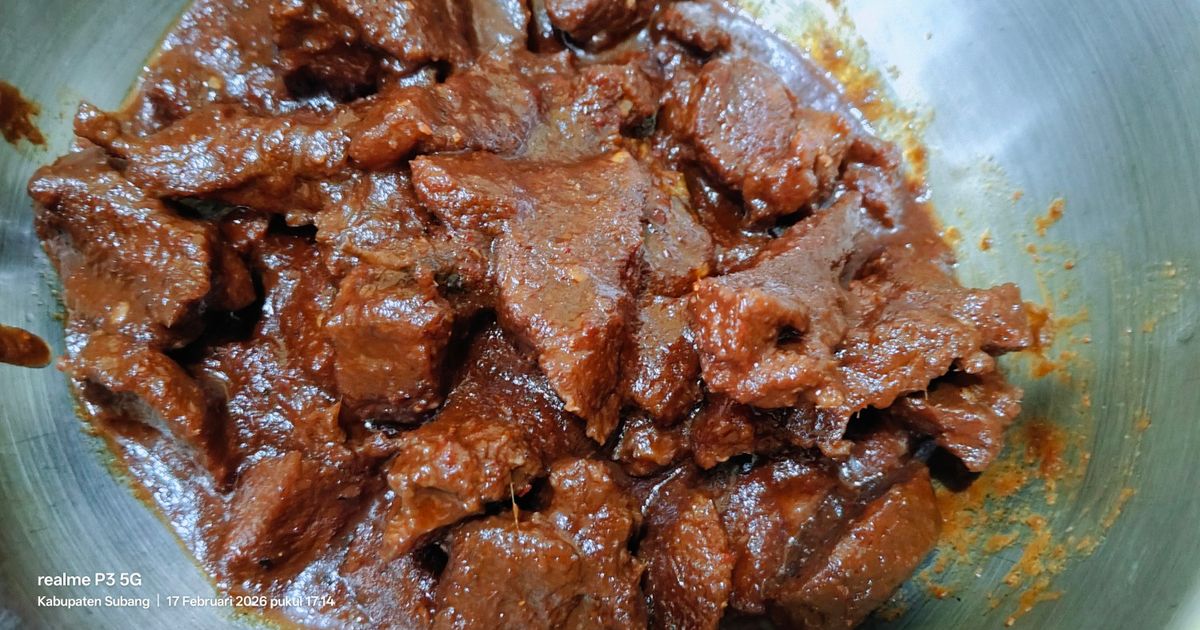Rendang sapi tanpa santan