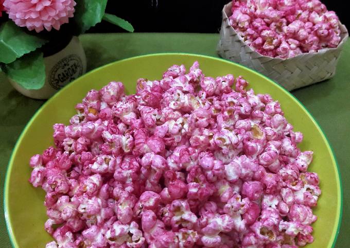 Cara Membuat 35.Popcorn Caramel Buah Naga yang Lezat Sekali