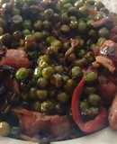 Guisantes salteados con chistorra