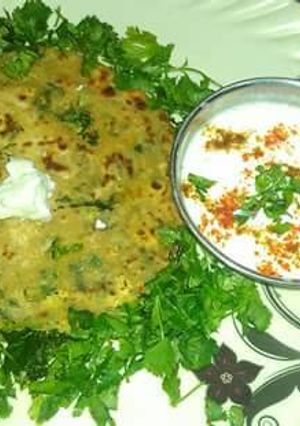A picture of Herbed Paneer Paratha  (Multivitamin Recipe).