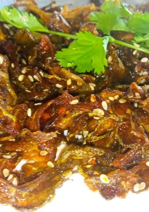 Hình của món Khổ qua rim me.