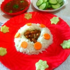 A picture of Rajma chawal.