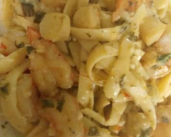 The New Way Prepare Recipe ShrimpScallop scampi with linguine Practical Delicious