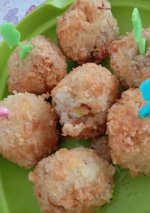 Foto resep Bola bola nasi daging keju