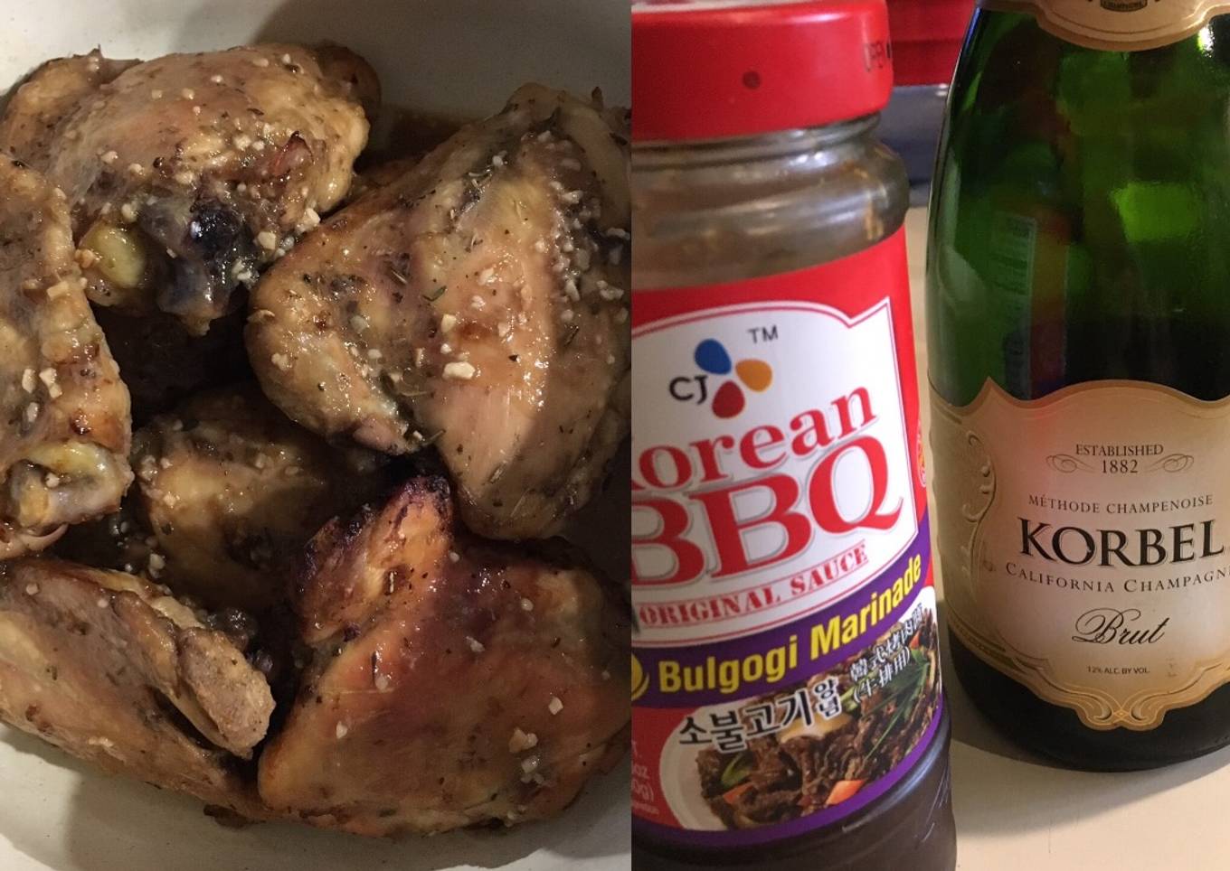 Pollo Horneado en Champagne y "Bulgogi"