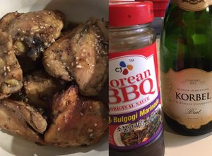 Una foto de Pollo Horneado en Champagne y "Bulgogi"