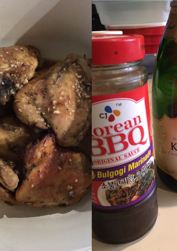Una foto de Pollo Horneado en Champagne y "Bulgogi"