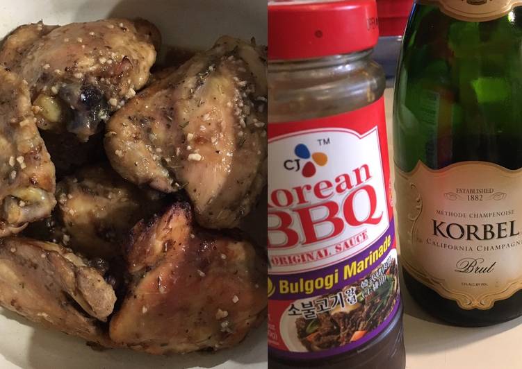 Pollo Horneado en Champagne y "Bulgogi"