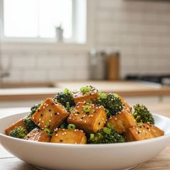 A picture of Tofu and Broccoli Stir Fry Recipe! Healthy, High-Protein 30-Minute Dinner.