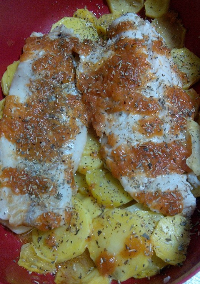 Una foto de Filetes de merluza en microondas