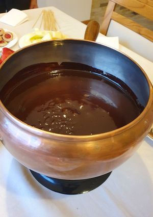 Una foto de Fondue de chocolate