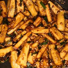 A picture of Honey glazed sweet potato.