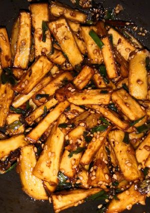 A picture of Honey glazed sweet potato.