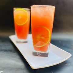 A picture of Watermelon sweetmelon and orange juice.