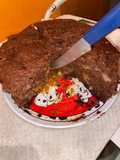 Torta de banana chocola y dulce de leche en el microondas