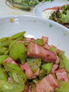 A picture of Simple and Delicious: Snake Gourd with Bacon Stir-Fry.