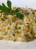 Risotto con Vongole, Zucchine e Granella di Pistacchio di Bronte