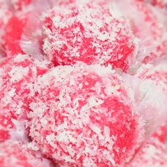 A picture of Coconut Beet Ladoo.