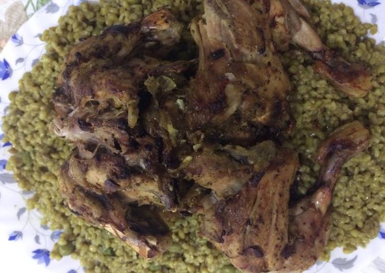 دجاج مشوي مع الفريكه