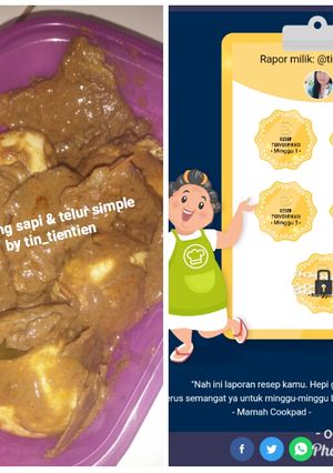 Foto resep 48. Rendang Sapi & telur simple plus bonus tips hemat gas