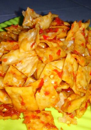 Foto resep Kripik Pangsit Pedas Manis