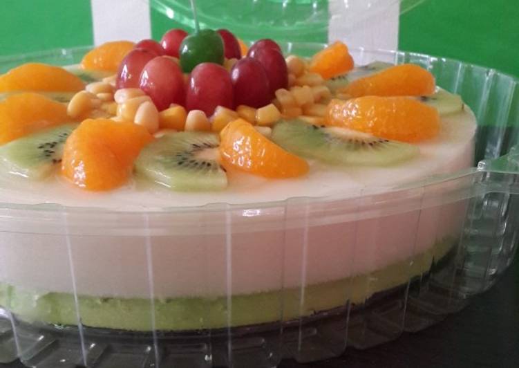 Rahasia Bikin Puding cake topping buah, Lezat Sekali