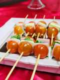 Brochetas de Caprese y Jamón