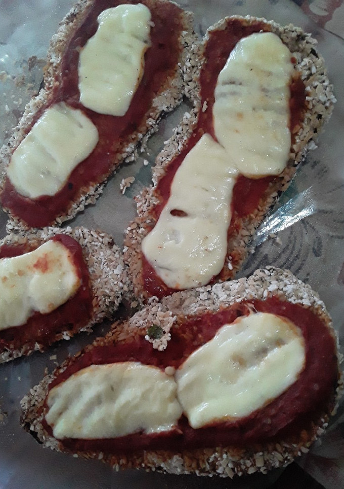Una foto de Milanesas de berenjenas a la napolitana (keto)