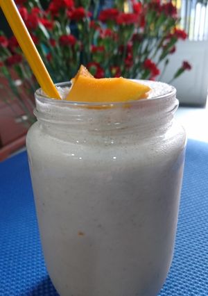 Hình của món Sinh tố xoài xanh dâu tây.