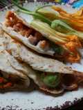 Squash Blossom and Pork Rind Quesadilla 🌮🧀🌻🐖🌿