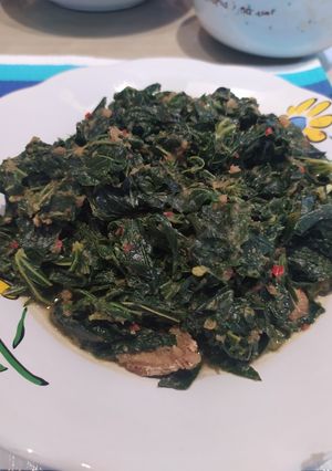 Foto resep Tumis daun singkong terasi ebi