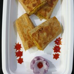 A picture of Leftover chapati wrap.