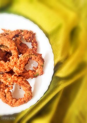 A picture of Baked Bell Pepper rings.
