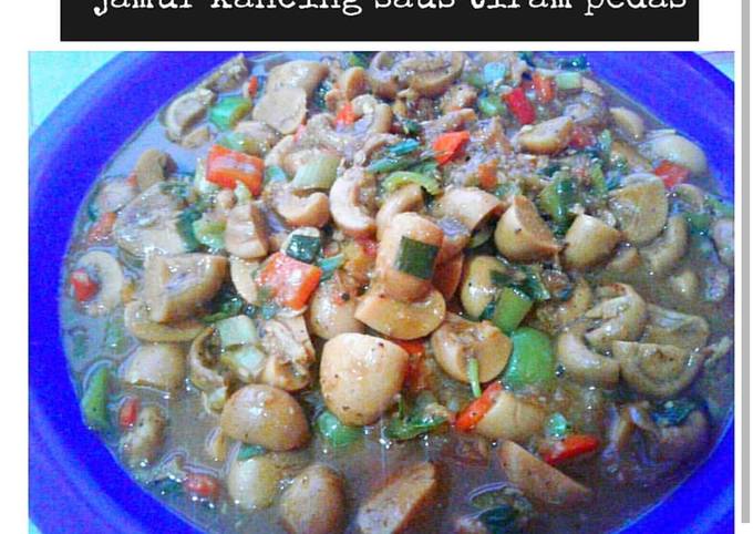 Cara Buat Jamur kancing saus tiram pedas Sederhana Dan Enak