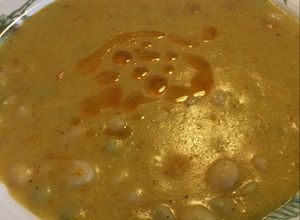 Una foto de Porotos Granados con mazamorra